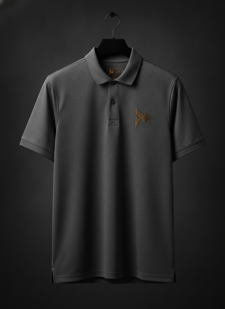 Charcoal polo twin chevron