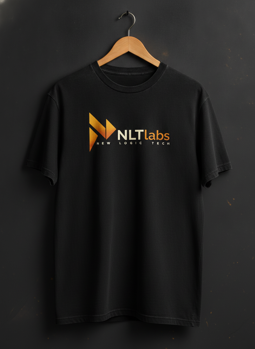 NLTLABS black tee lockup