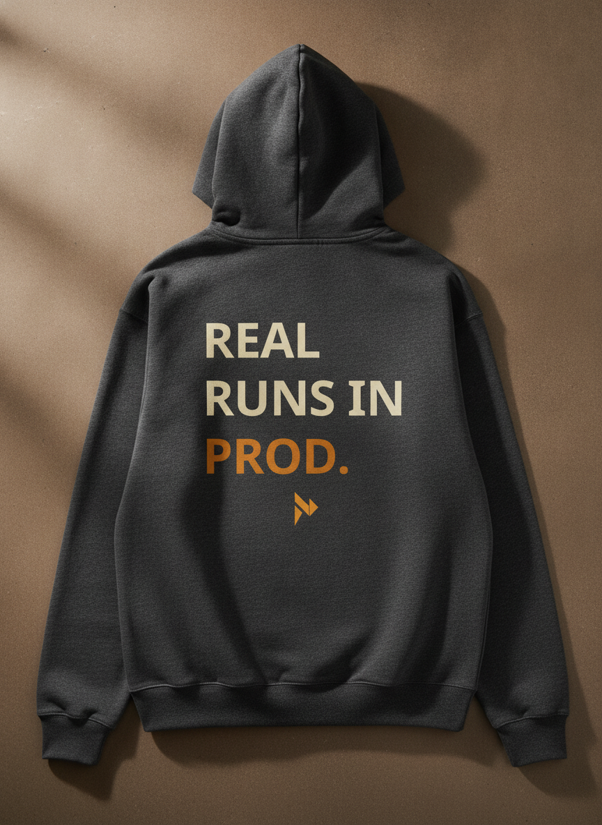 REAL RUNS IN PROD hoodie back