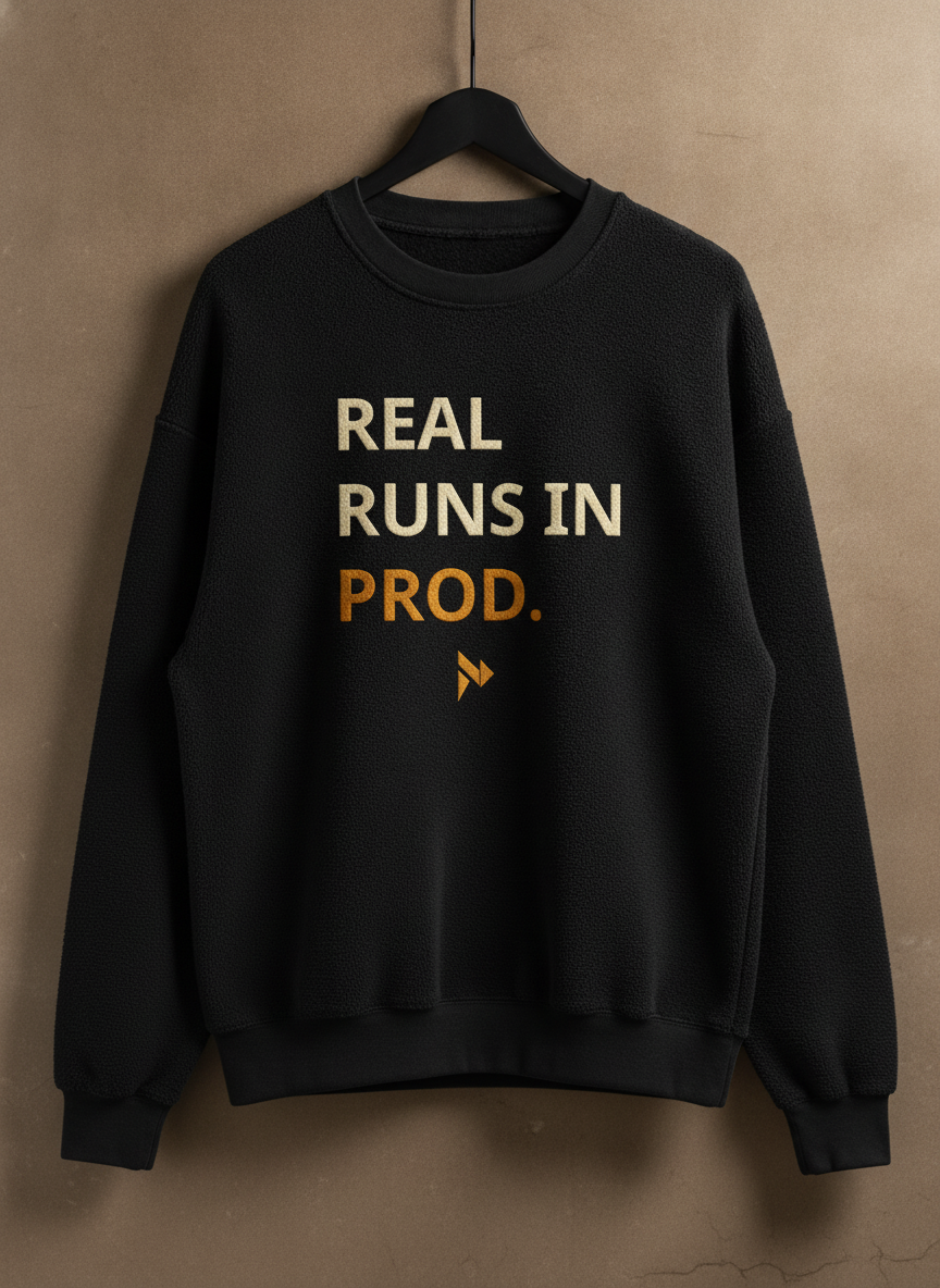 REAL RUNS IN PROD black sweat